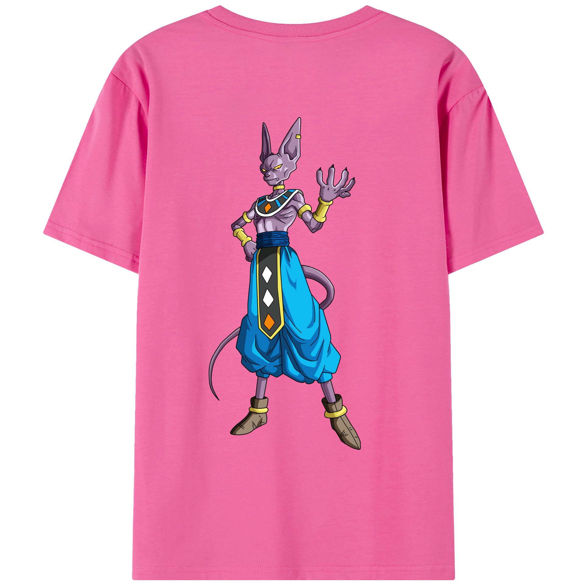 （画像用） ドラゴンボール ビルス 破壊神ビルス DRAGON BALL Beerus Birusu レディース半袖Tシャツ(バックプリント)